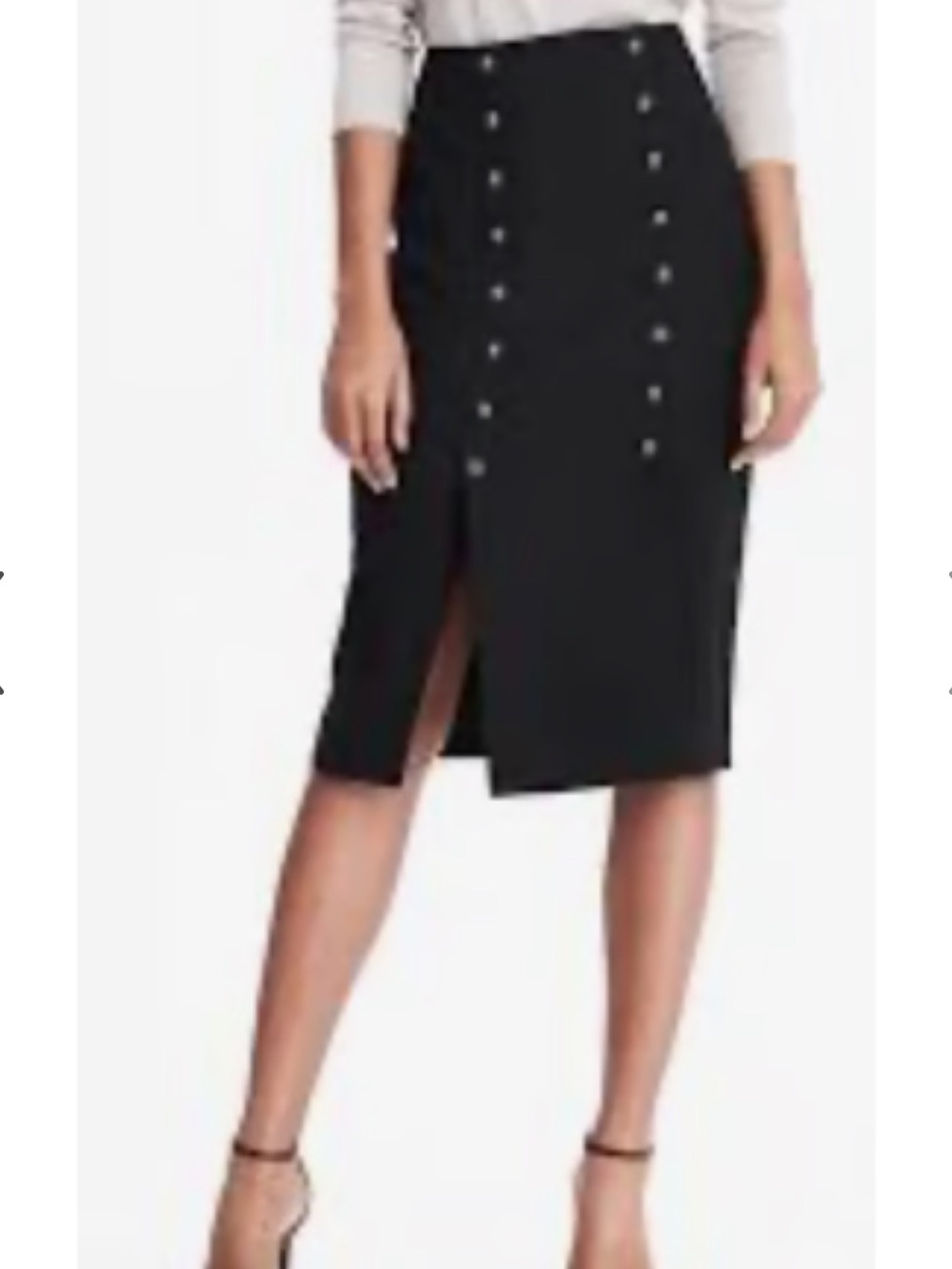 Banana Republic Heritage Collection Button-Front Midi Skirt in Black Size 10